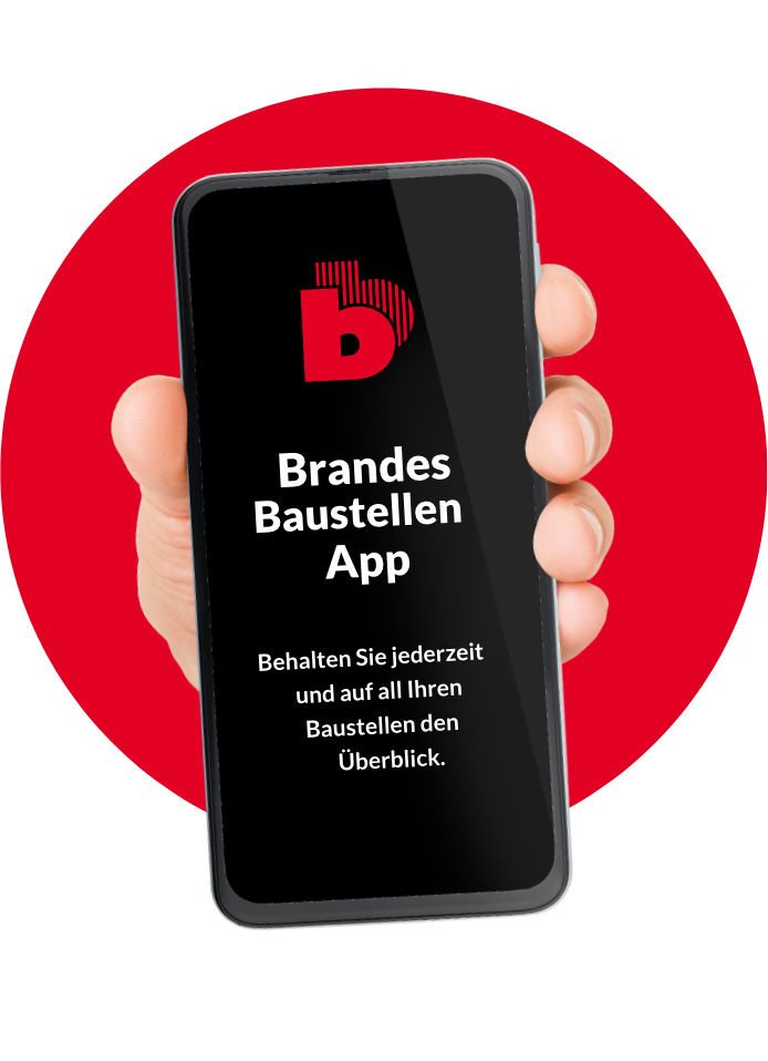 Bild Handy mit Baustellen App